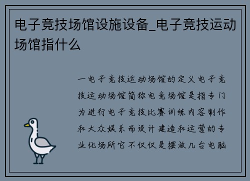 电子竞技场馆设施设备_电子竞技运动场馆指什么